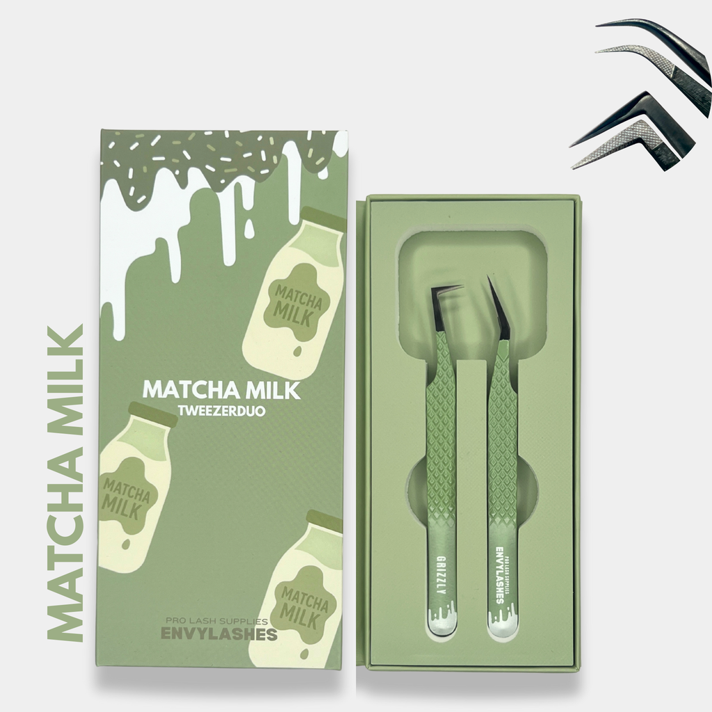 Matcha Milk - Tweezer Duo – Envy Lashes Pro