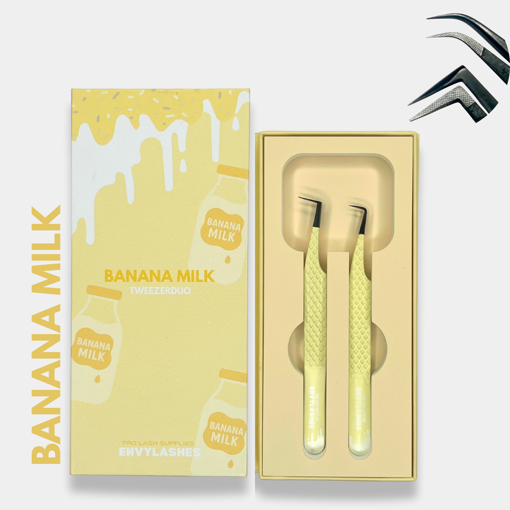 Banana Milk - Tweezer Duo – Envy Lashes Pro