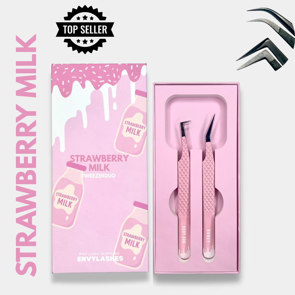 Strawberry Milk - Tweezer duo – Envy Lashes Pro Strawberry Milk - Tweezer duo – Envy Lashes Pro