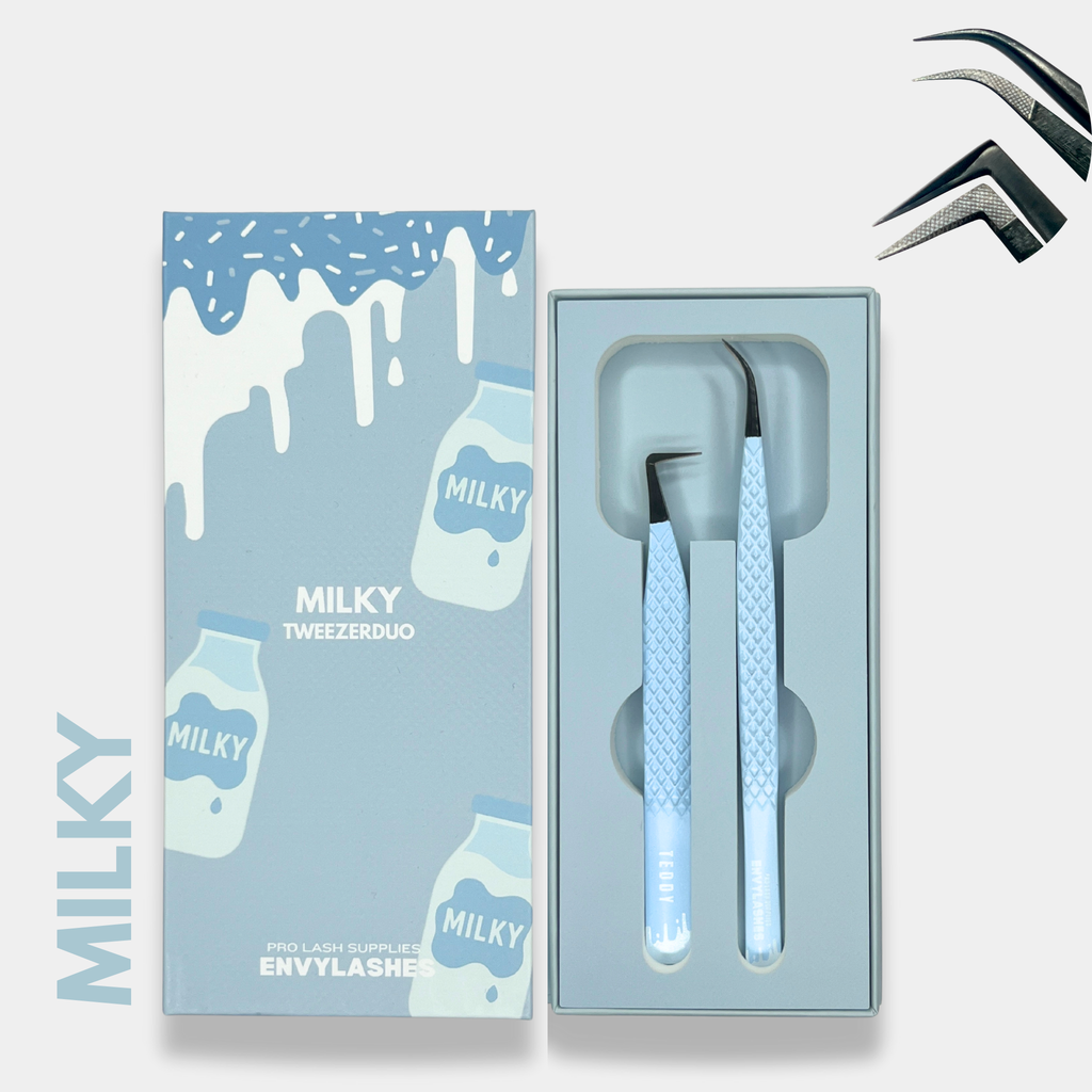 Milky - Tweezer Duo – Envy Lashes Pro